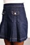 Navy Blue Denim Skirt Jacket Set 0001 - 6