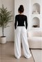 Women's Basic Crew Neck Slim Fit Long Sleeve Body Plain Leg Sweatpants Set - 2