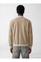 Özmarka New Season Beige Regular Fit Suede Men's College Jacket - 5