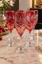 Set of 6 Crystal Patterned Footed Glasses 24 cm – Stylish Presentation Glass with Elegant Cutting Pattern - 2