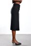 Black Bird's Eye Detailed Midi Skirt 00407 - 5