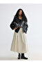 Vizyon New Season Black Stand Collar Women's Leather Look Jacket - 2