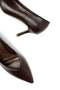 Women's Brown Colored Thick Heeled Pointed Toe Flat Stiletto Casual Shoes - 5