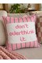 Set of 3 Throw Pillow Covers Pink Green Lettered Retro Decorative Pillowcases 43X43 and 30X50 cm - 2