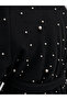 Plus Size Pearl Embellished Belted Long Women's Coat - 5
