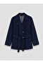 Women's Jean Jacket with Shirt Collar and Belted Waist - 5
