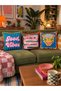 Set of 3 Colorful Decorative Cushion Covers 43X43 cm – Good Vibes Leopard Dragon Patterned Bohemian Living Room Cushion