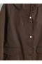 Özmarka New Season Brown Hooded Oversize Women's Raincoat - 8