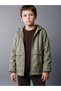 Özmarka New Season Green Boy's Leather Look Raincoat