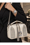 Imported Stone-Embellished Luxury Women's Hand and Shoulder Bag with Chain Strap