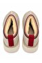 Women's Beige Embroidery Detailed Extra Soft Thick Sole Ankle Slippers Boots with Fur Inside - 3