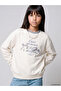 Lcw Kidscrew Neck Embroidered Girls' Thick Sweatshirt