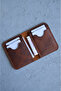 Genuine Leather Wallet – Minimal Design with 2X2 Card Compartments - Brown - 3
