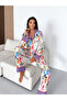 Premium Satin Fabric Buttoned Long Sleeve Pajama Set - with Bandage and Buckle Gift - 3