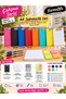 A4 Covered Secretary Work Set White – 50 Sheets of Unlined Paper, 3 Ballpoint Pens and 4 Colored Sticky Notes - 2