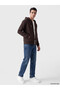 Ozmarka New Season Brown Hooded Men's Zippered Sweatshirt - 2