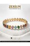 Women's Quality Steel Handcuff Bracelet Gold Color Crystal Stone Zigzag Design - 6