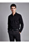 Ozmarka New Season Black Slim Fit Dobby Men's Shirt