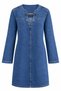 Gold Buckle V-Neck Denim Dress