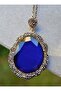 Cat Eye Large Handmade Necklace - Blue - - 2