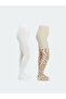 Esvab • Modern & Distinctive Leopard Embroidered Girls' Pantyhose, 2-Piece Set