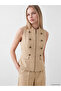 Esvab • Modern & Distinctive Women's Plain Vest with Decorative Buttons