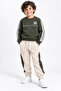 Boy's Khaki Beige 10 Embroidered Ribbed Long-Sleeved 2-Piece Tracksuit Set - 5