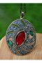 Authentic Necklace with Root Ruby Stones - Red -