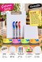 A4 Covered Secretary Work Set White – 50 Sheets of Unlined Paper, 3 Ballpoint Pens and 4 Colored Sticky Notes