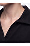Ozmarka New Season Black Polo Collar Soft Touch Women's Sweatshirt - 3