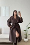 New Season Women's Belt Detailed Buttoned Double Breasted Collar Short Trench Coat - 5