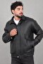 Cross-Cover Patterned Faux Leather Coat Kmd 842_50528 - 3