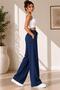 Women's Modal Fabric High Waist Loose Legs Pocketed Lace-Up Comfortable Fit Sweatpants - 4