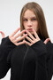 Women's Winter Fleece Blouse with Finger Detail and Zipper - 2