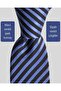 Dark Blue Silk Tie with Black Stripes – 7.5 cm Wide - 2