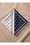 Women's 2-Piece Polka Dot Triangle Scarf Set - Black-White and Navy Blue Luxury Satin Shawl / Neck Collar - 4
