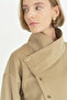 Asymmetrical Closure Notched Collar Tunic - Beige - 3