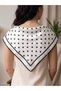 Women's 2-Piece Polka Dot Triangle Scarf Set - Black-White and Fuchsia Luxury Satin Shawl / Neck Collar - 2