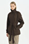 Short Trench Coat / Comfortable Fit Wide Trench Coat - Brown - 2