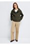 Sabit Hooded Oversized (Wide Cut) Khaki Women's Jacket. - 2