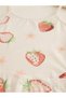 Girl's 100% Cotton Strawberry Patterned Athlete Boxer Set - 3