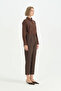 Carrot Pants with Elastic Waist at the Back - Brown