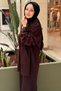 Collar Bead Embellished Zippered Kangaroo Pocket Cap Pants Set - 4