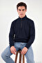 Cotton Half Zipper Stand Collar Sweater Men's Sweater 5905882 - 5
