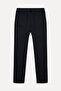 Men's Black Slim Straight Fit Pants - 2