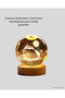 Spt-Gld Engraved Dolphin Crystal Ball with Warm Light (03936) with Wooden Stand - 4
