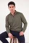 Cotton Half Zipper Stand Collar Sweater Men's Sweater 5901256 - 6