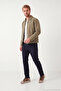 Cotton Blend Classic Collar Zippered Coat Men's Coat 497Pablo - 2