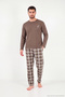 Plaid Cotton Crew Neck Long Sleeve Pajama Set Men's Pajama Set 6575003 - 5