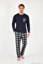 Plaid Pocketed Elastic-Waist 100% Cotton Regular Fit Pajama Set Men’s Pajama Set 657200 - 2